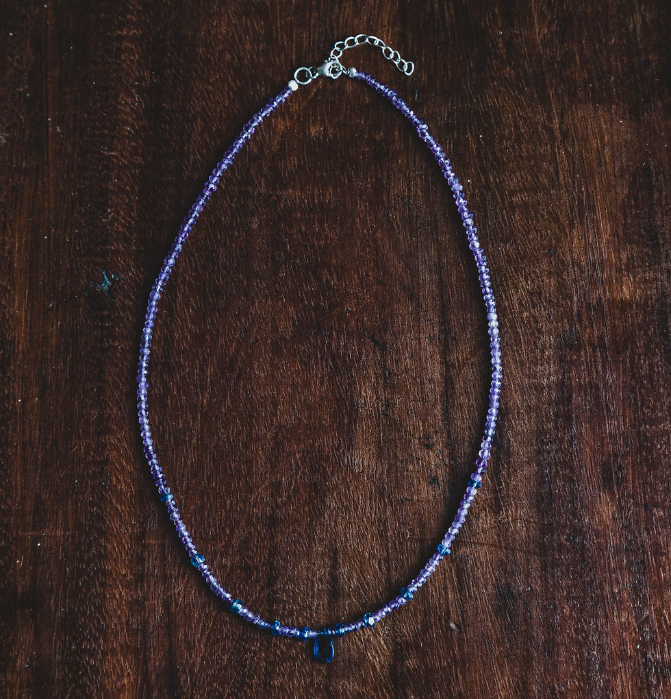 Thumbnail: Amethyst And Kyanite Beaded Necklace