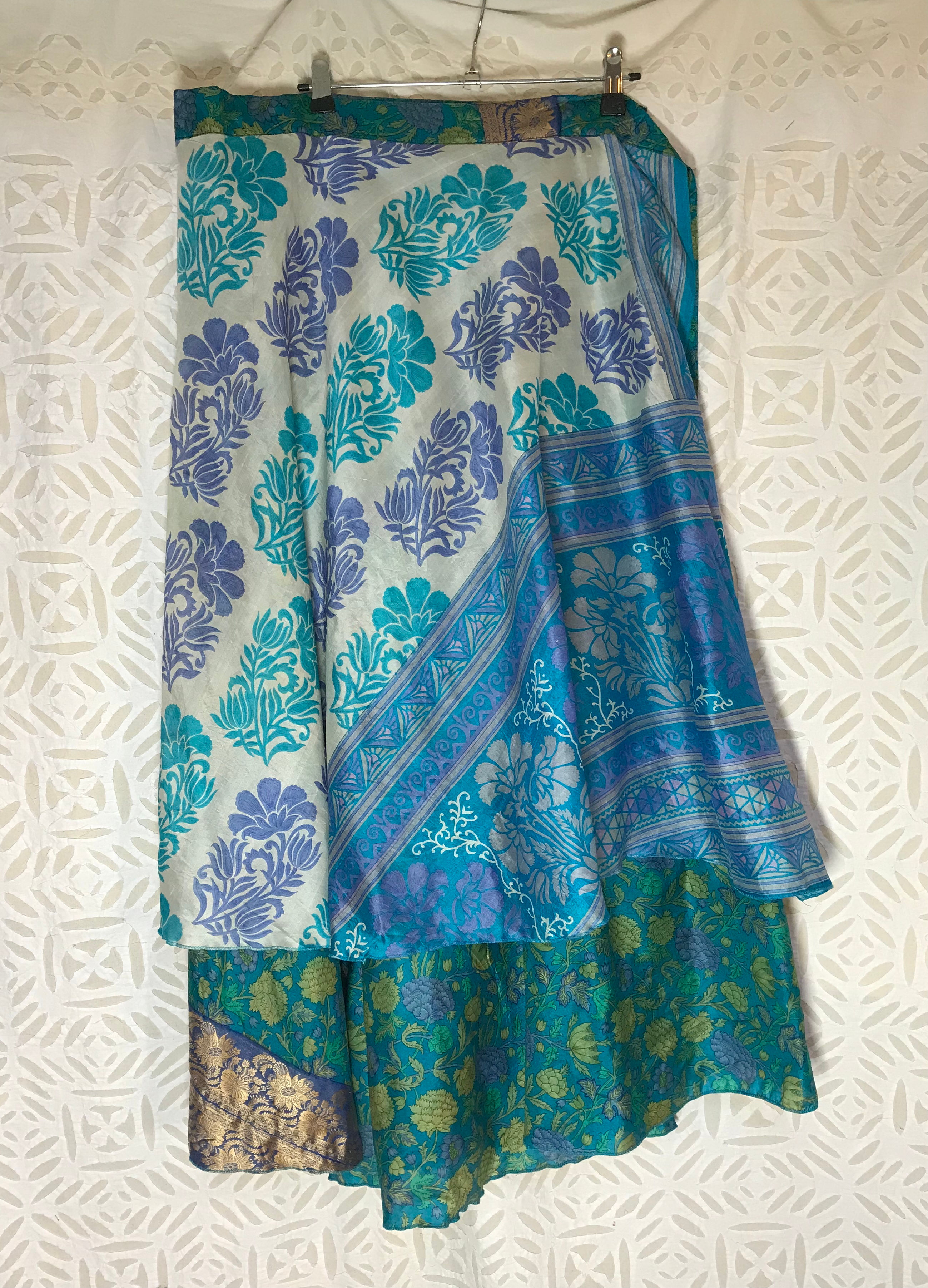 Silk Wrap Skirt, Upcycled Saris