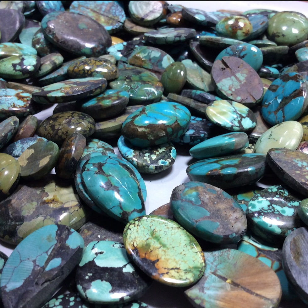 Thumbnail: Oval Turquoise Earrings