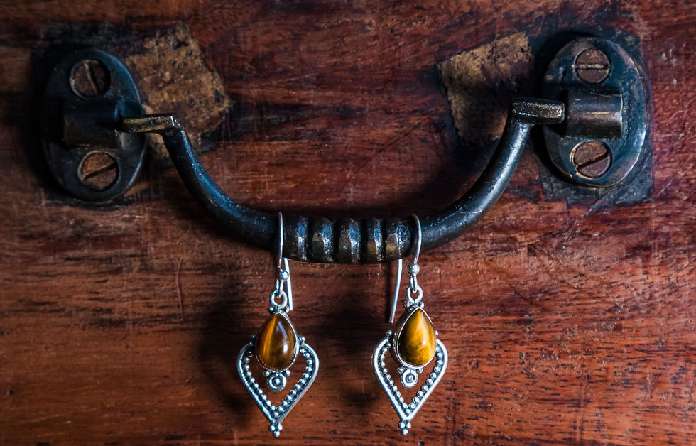 Thumbnail: Tigers Eye Drop Earrings