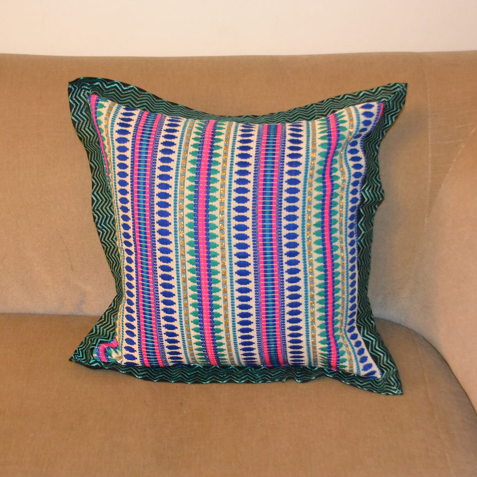 Thumbnail: Blue and Pink Aztec Cushion Cover