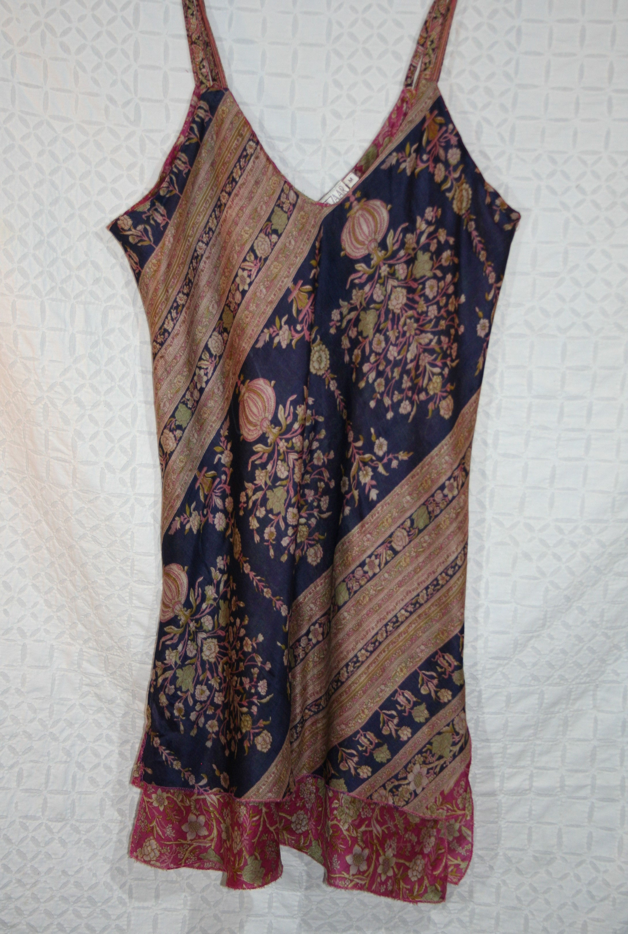 Silk Dress, Recycled Sari, Size L (18/20)