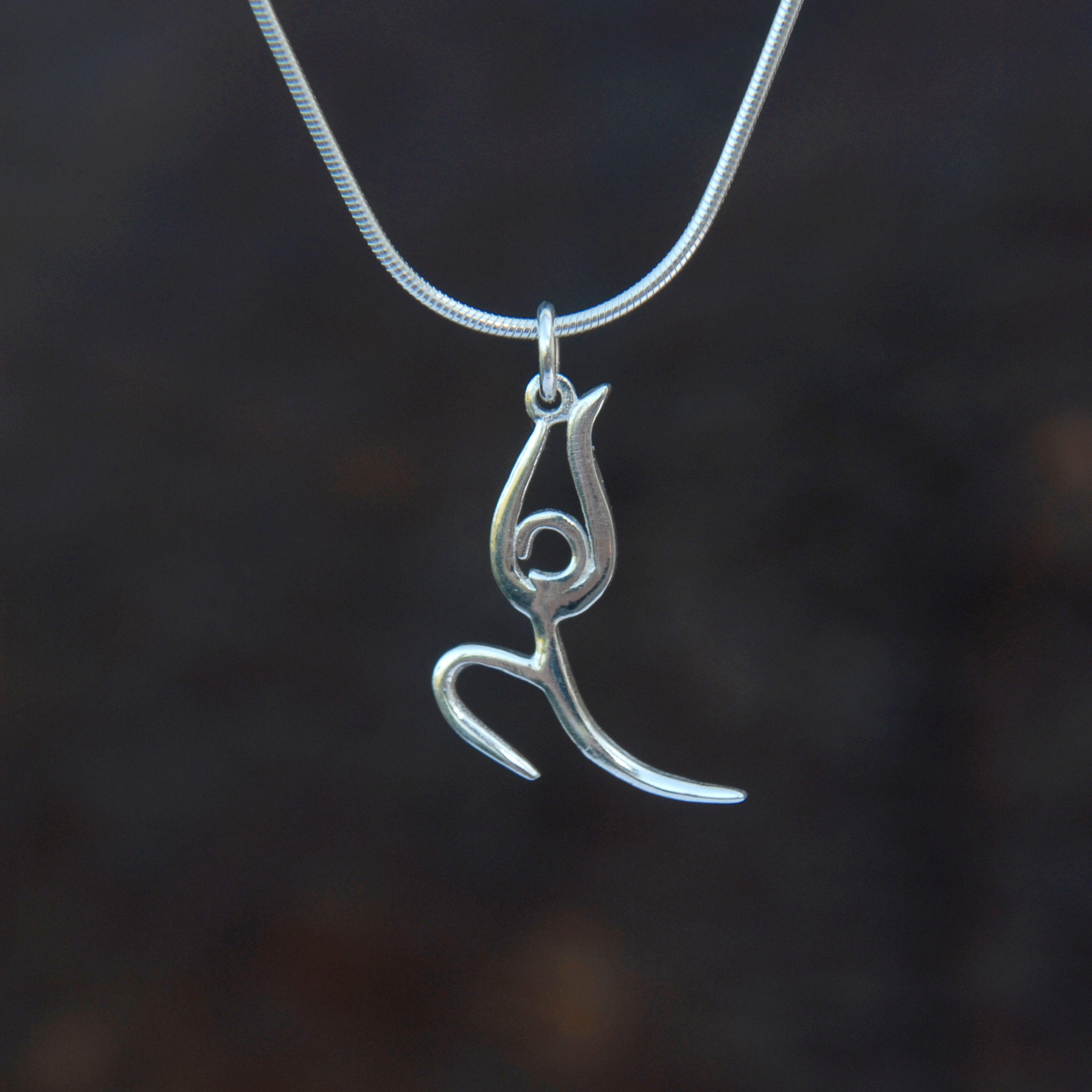 Silver Yoga Pendant Pigeon Pose