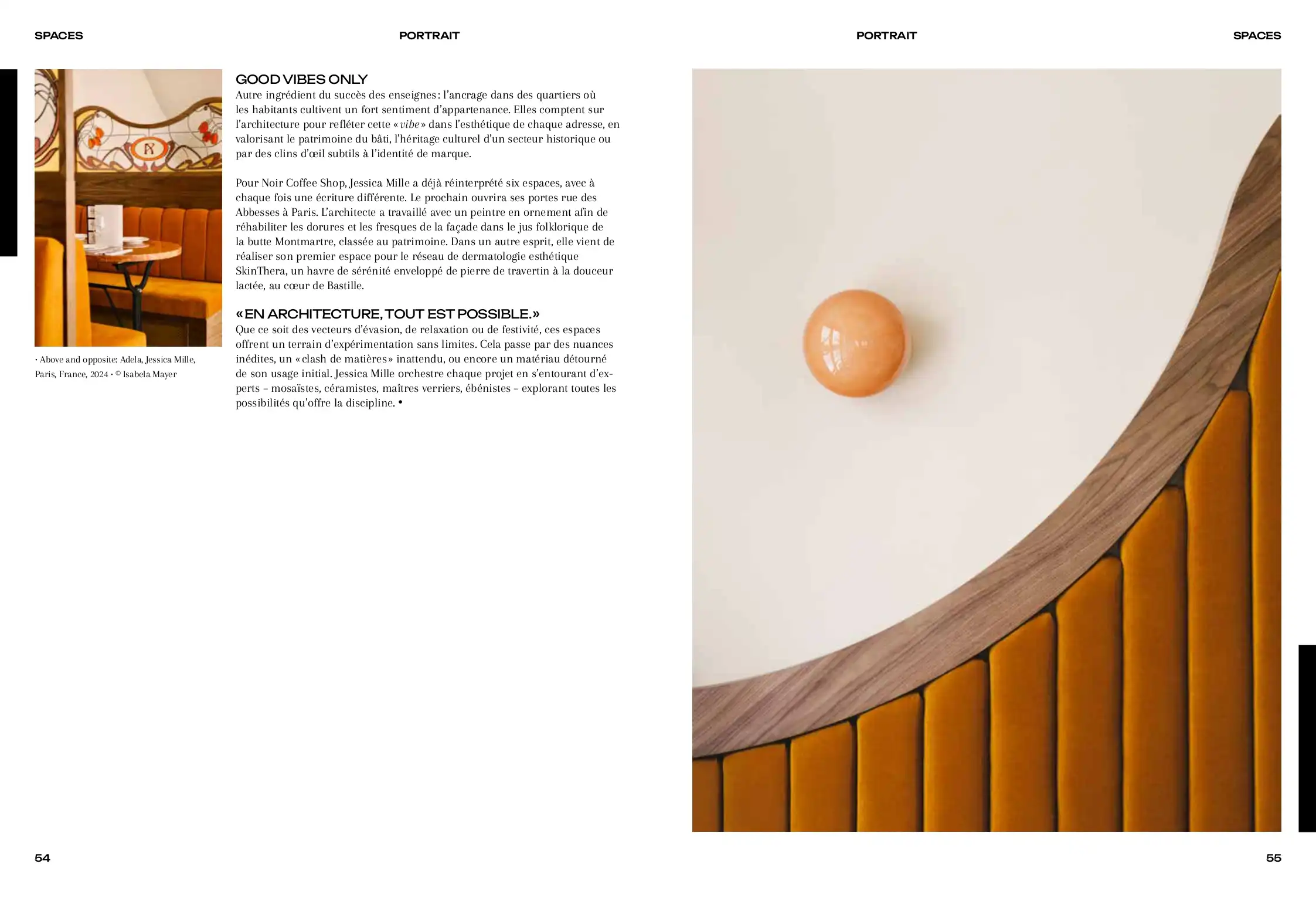 page 4 article Jessica Mille architecte d'intérieur restaurant Adela