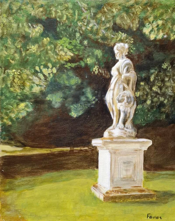 peinture chateau fontaine soret