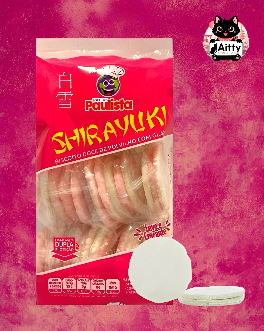 Biscoito Doce de Polvilho com Glacê Shirayuki 200g Paulista