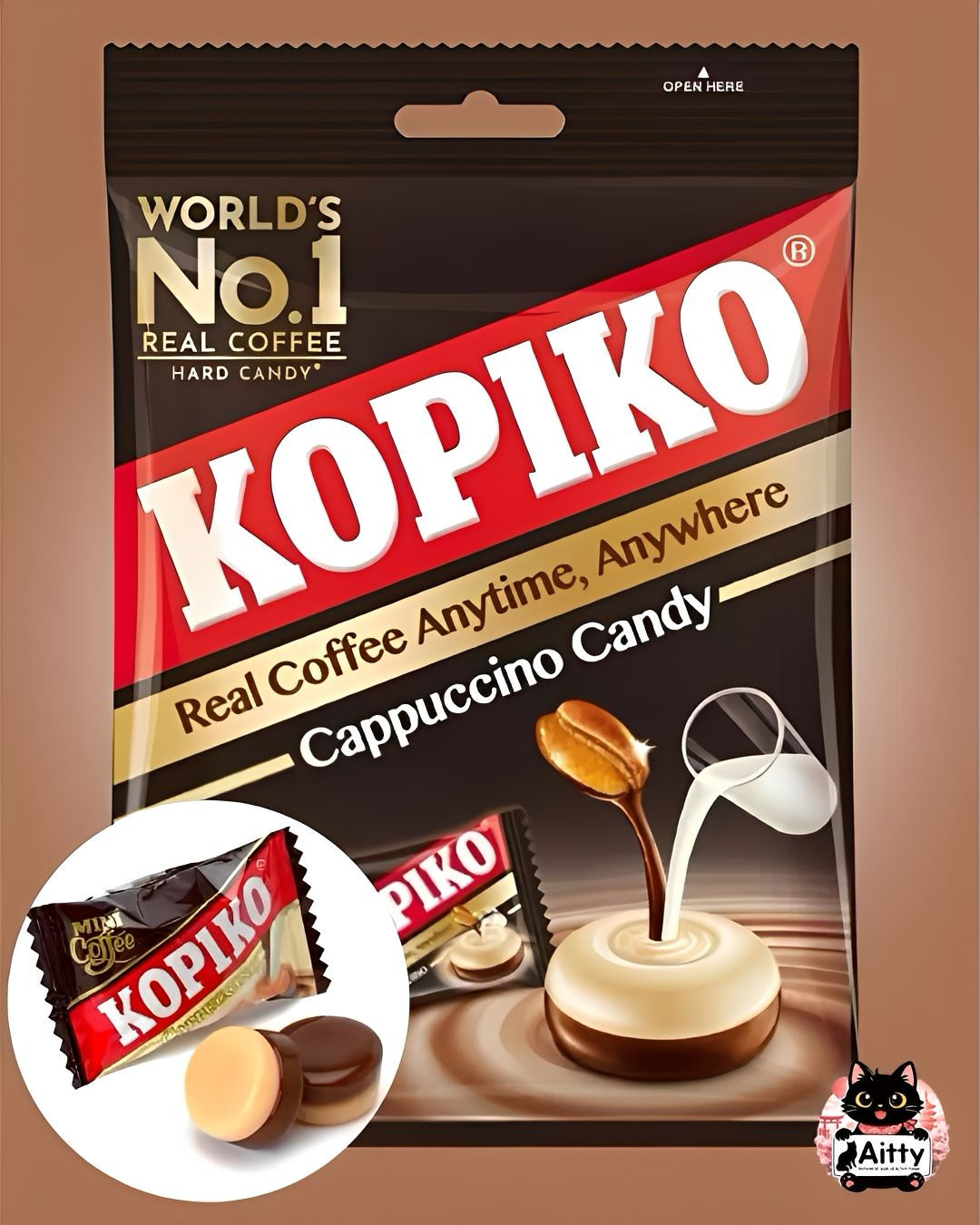 Bala de Café Cappuccino Kopiko - 120 gramas