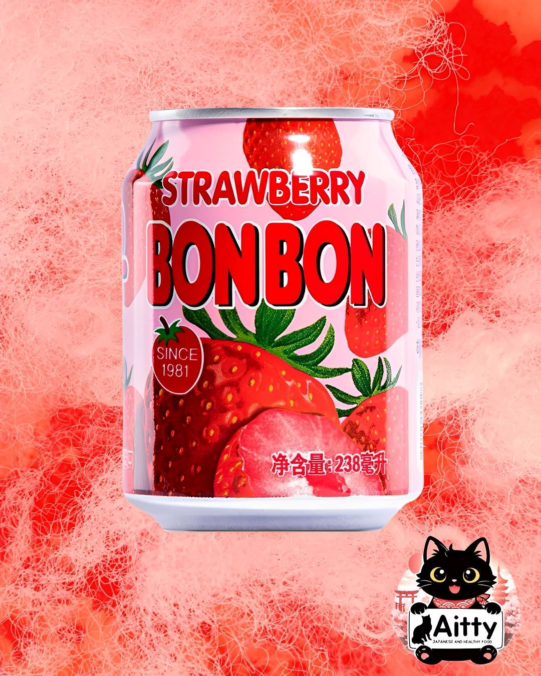 Suco de Morango com fruta picada Bon Bon Haitai