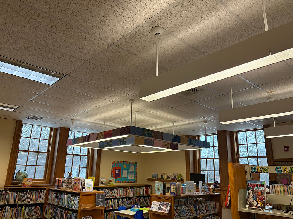 Removal of drop ceiling with new HVAC plan will reveal hidden top section of original windows.