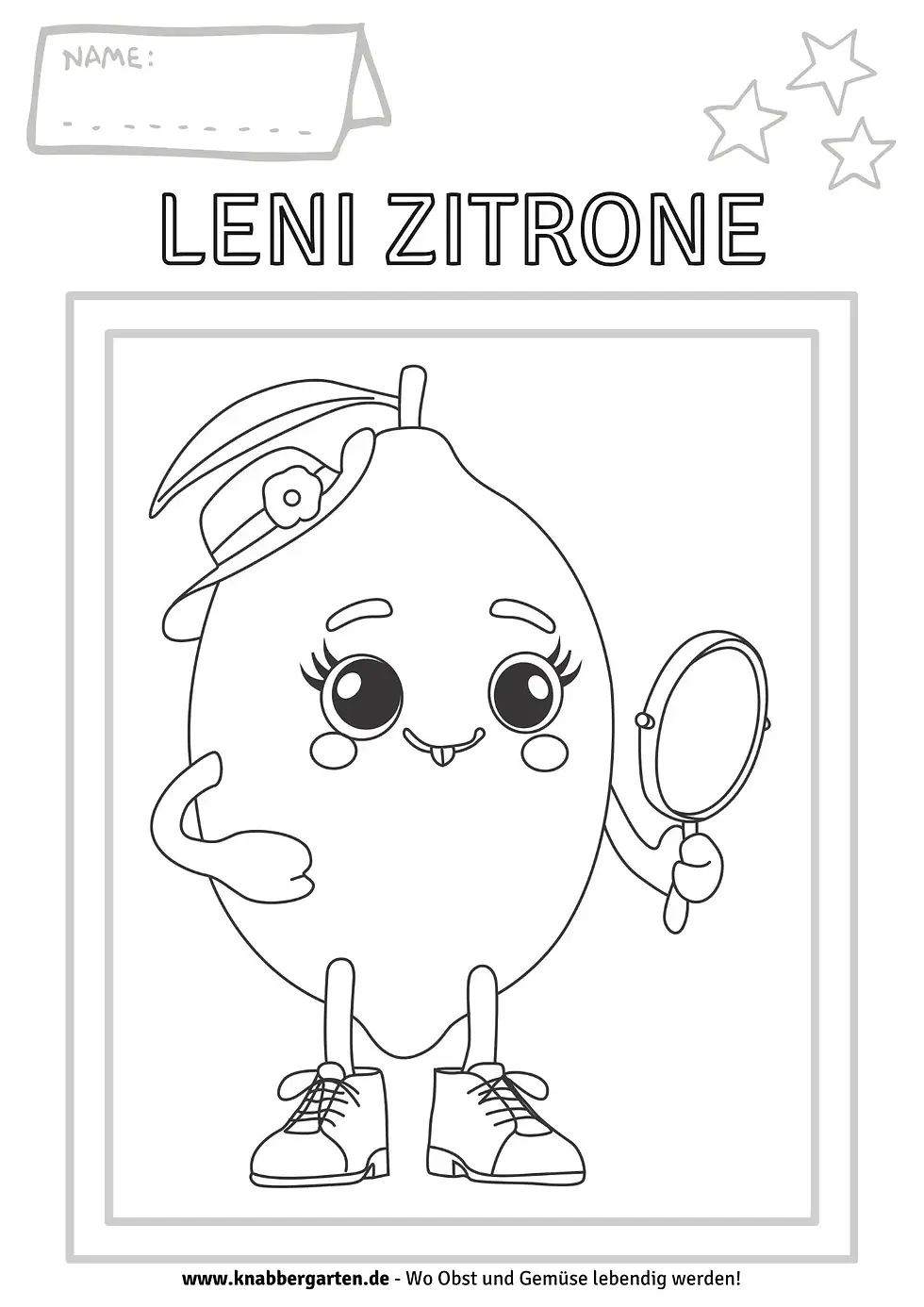 Ausmalbild Leni Zitrone