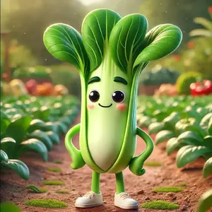 Kindgerechte Illustration von Pak Choi im Knabbergarten Obst- und Gemüselexikon für Kinder