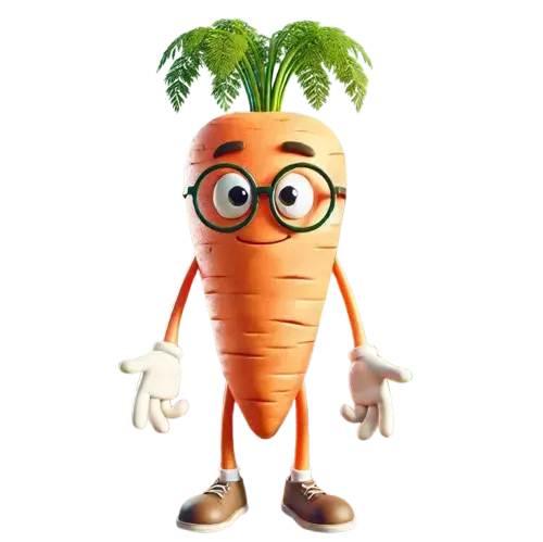 Karlchen Karotte ist der Bürgermeister im Knabbergarten