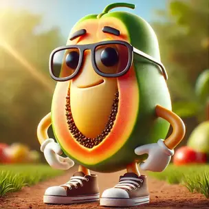 Roger Papaya eine Illustration aus dem Knabbergarten