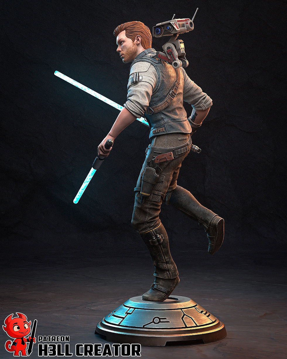 Thumbnail: Cal Kestis Star Wars Jedi Survivor Figurine Hand Painted FDM 3D Printed