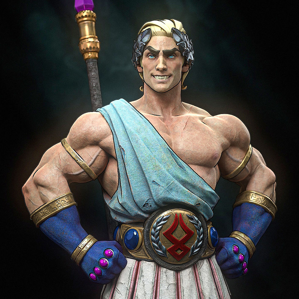 Thumbnail: Theseus Hades Figurine Hand Painted