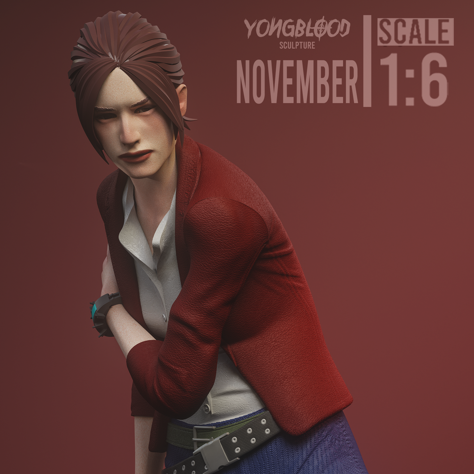 Claire Redfield Resident Evil Figurine Hand Painted