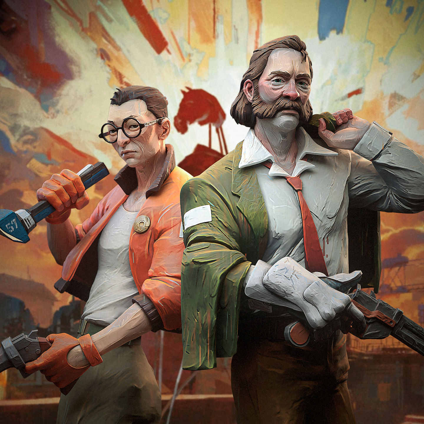 Harry and Kim Disco Elysium Figurine Hand Painted FDM 3D Printed