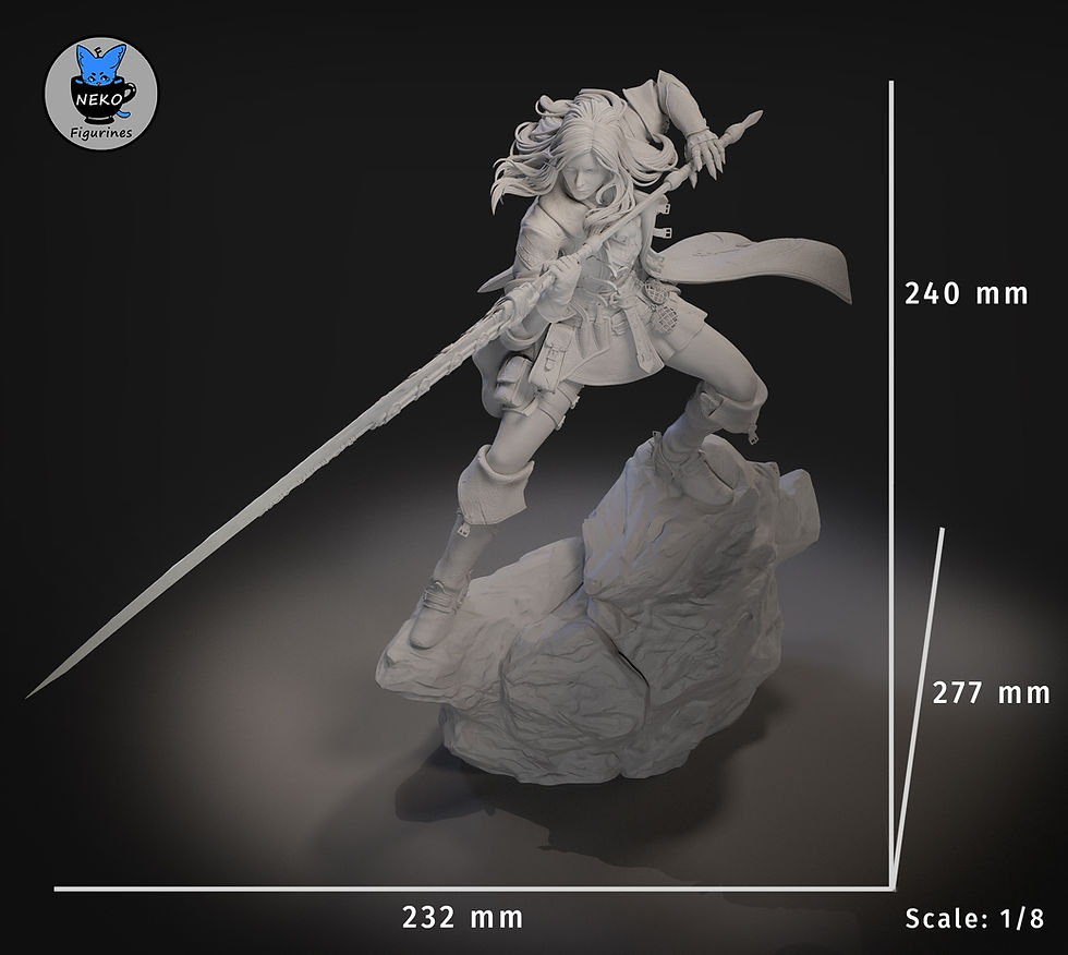 Thumbnail: The Hunter Monster Hunter Figurine Hand Painted
