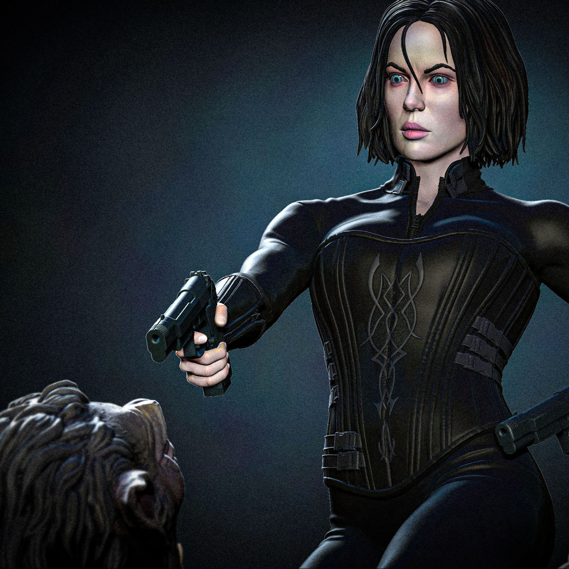 Selene vs Lycan Underworld Figurine Hand Painted FDM 3D Printed