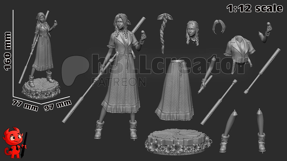 Thumbnail: Aerith Final Fantasy Figurine Hand Painted FDM 3D Printed