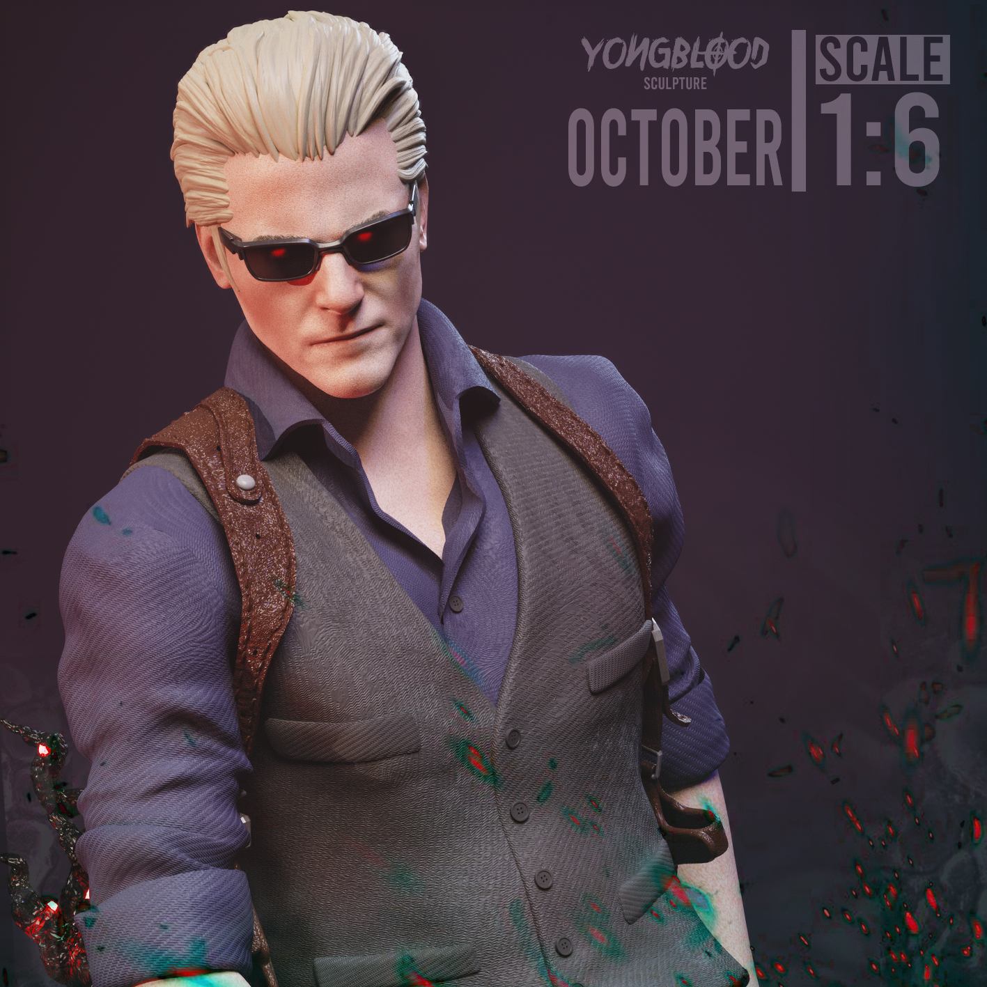 Albert Wesker Resident Evil Figurine Hand Painted FDM 3D Printed