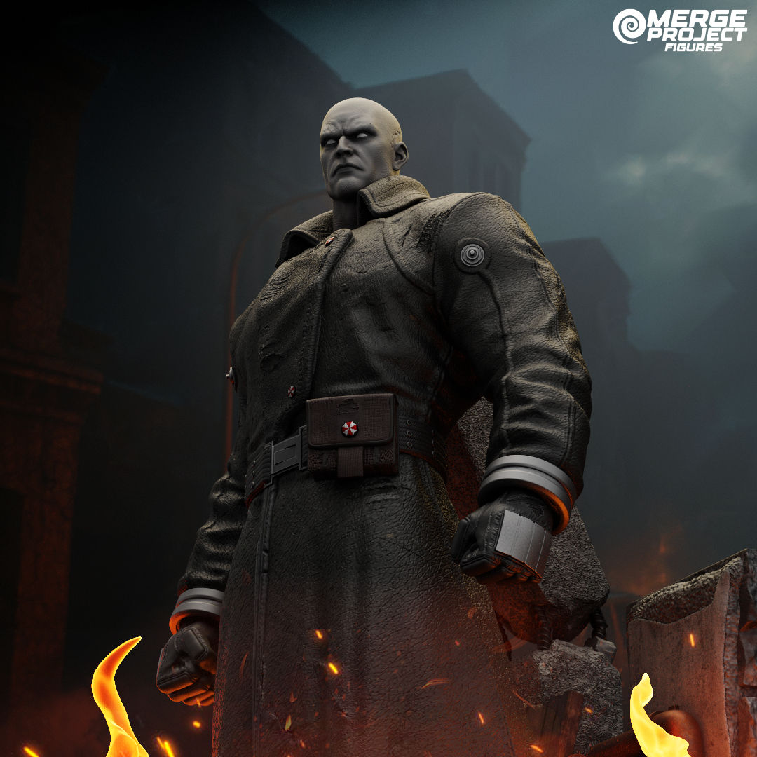 Mr. X Tyrant Resident Evil Figurine Hand Painted FDM 3D Printed