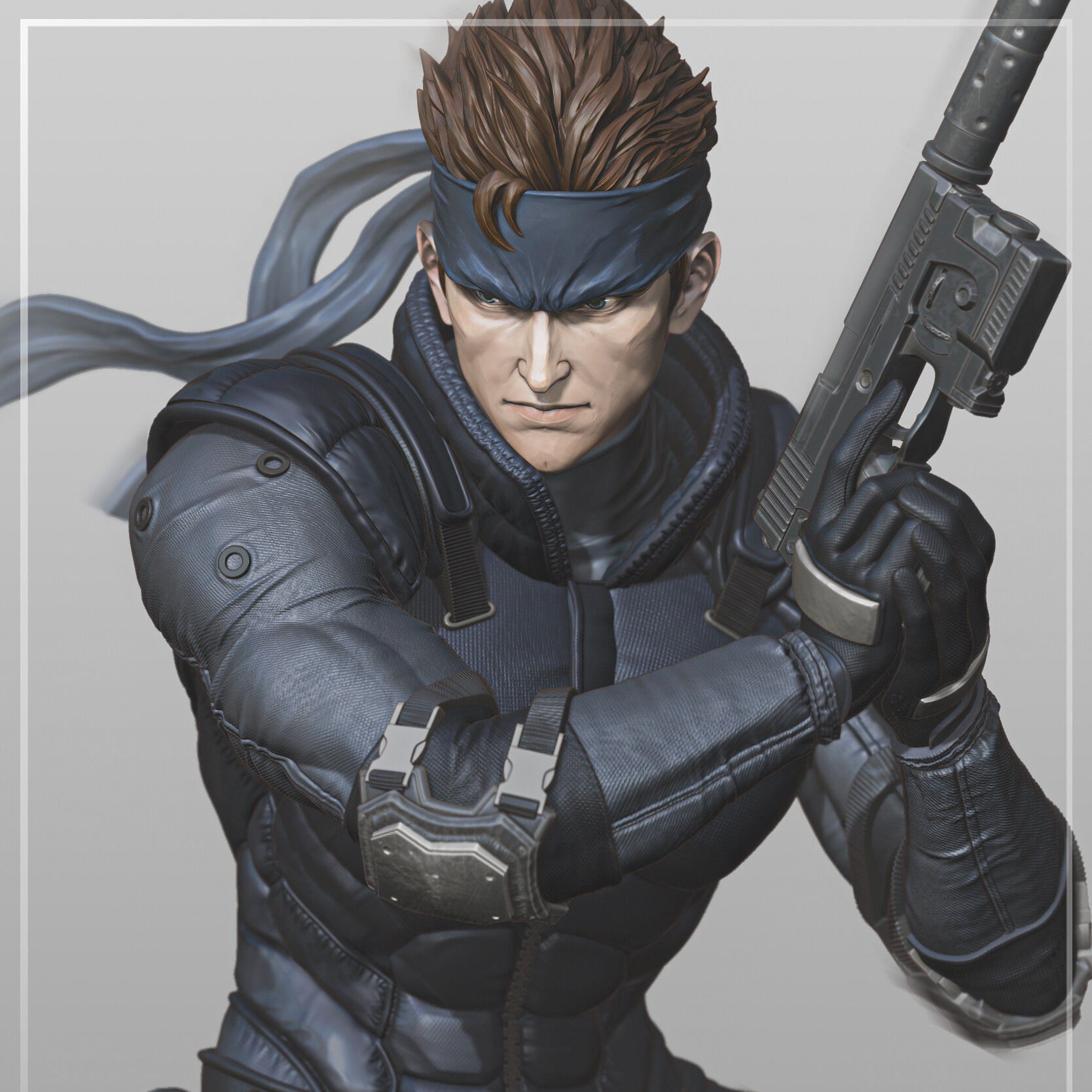 Solid Snake Metal Gear Solid Figurine Hand Painted FDM 3D Printed