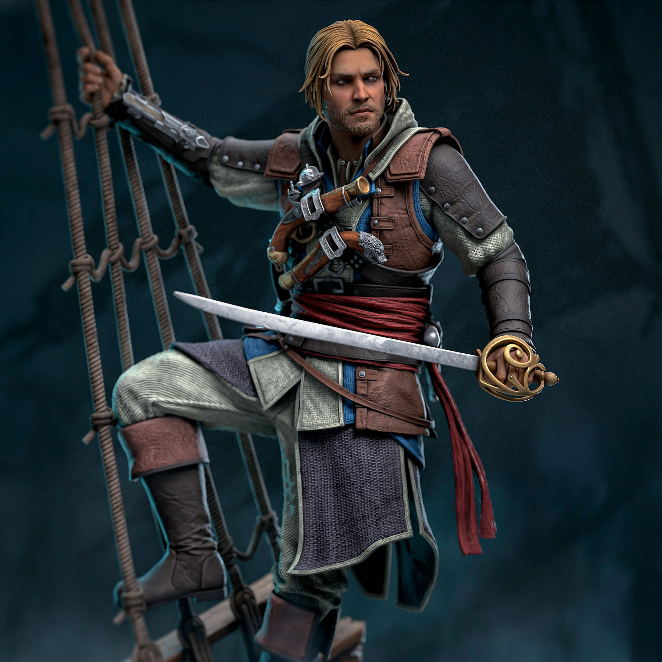 Edward Kenway Assassin's Creed Figurine Hand Painted