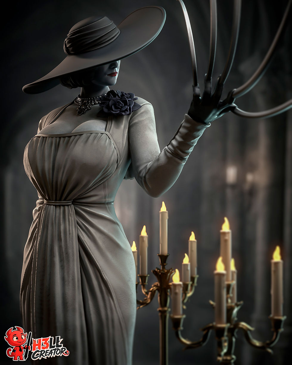 Thumbnail: Lady Dimitrescu Resident Evil Figurine Hand Painted
