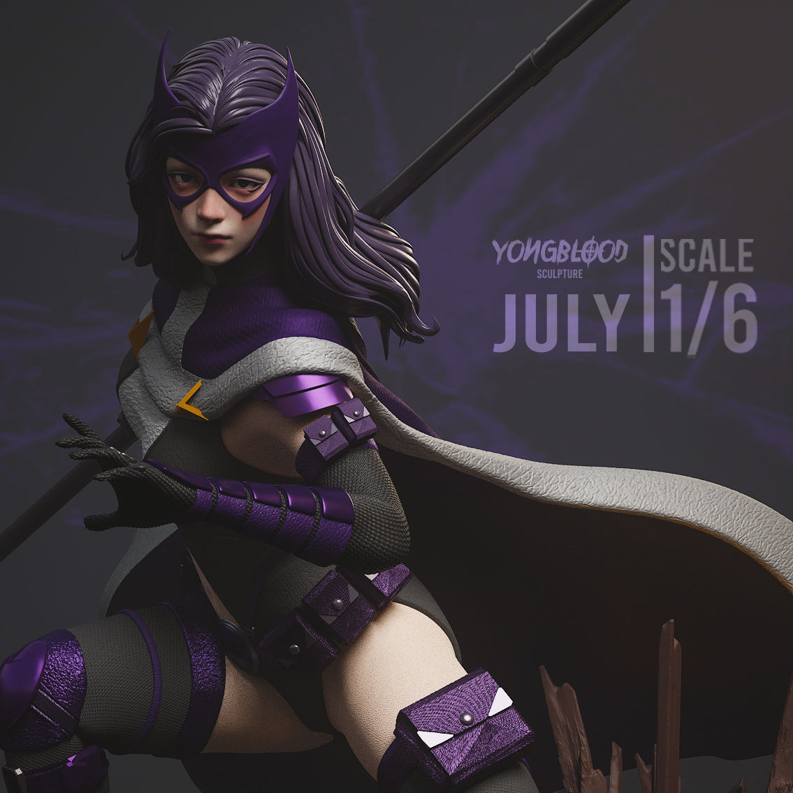 Huntress DC Comics Figurine Hand Painted