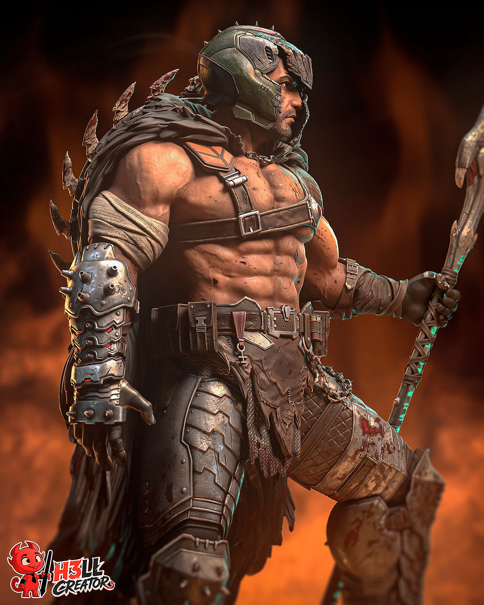 Thumbnail: Doom Slayer Doom The Dark Ages Figurine Hand Painted