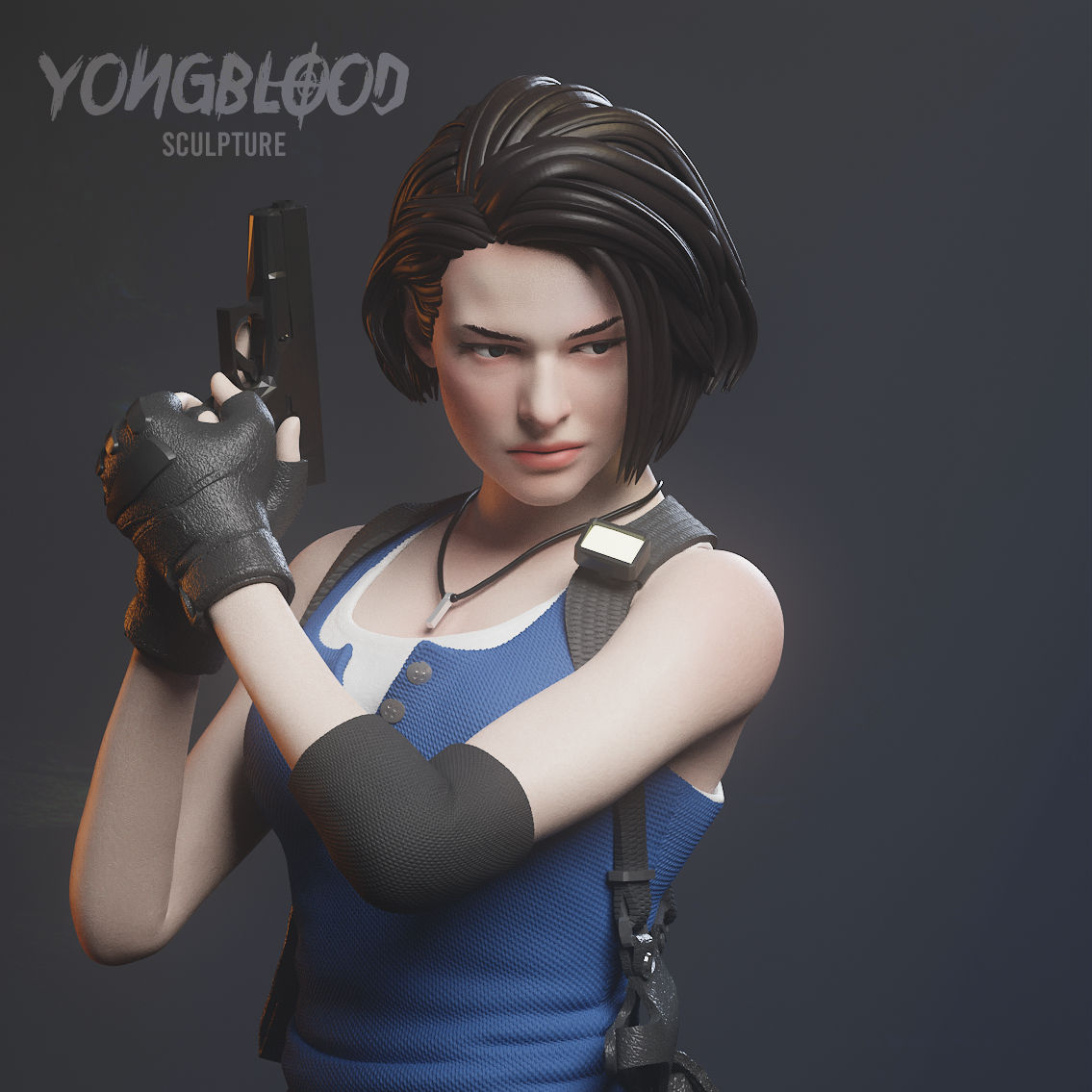 Jill Valentine Resident Evil Figurine Hand Painted FDM 3D Printed