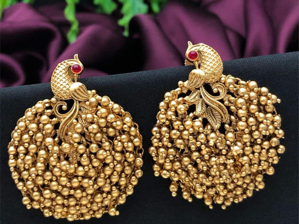 Boucles d'oreilles paon JA 190 finition mate