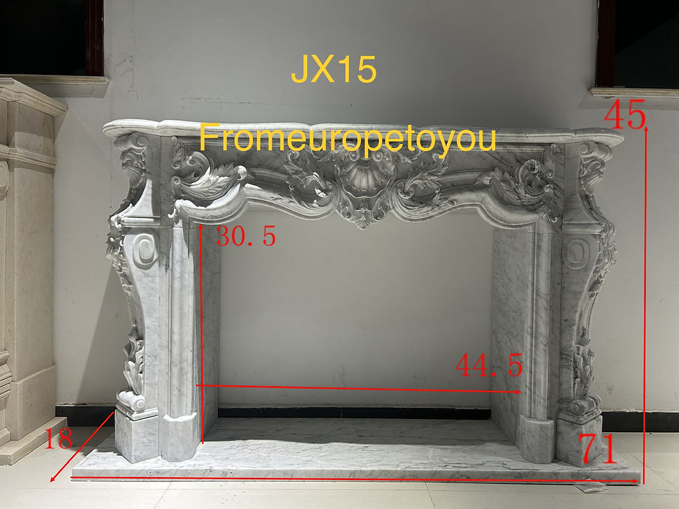 Thumbnail: Carrara Marble Carved Fireplace Mantel