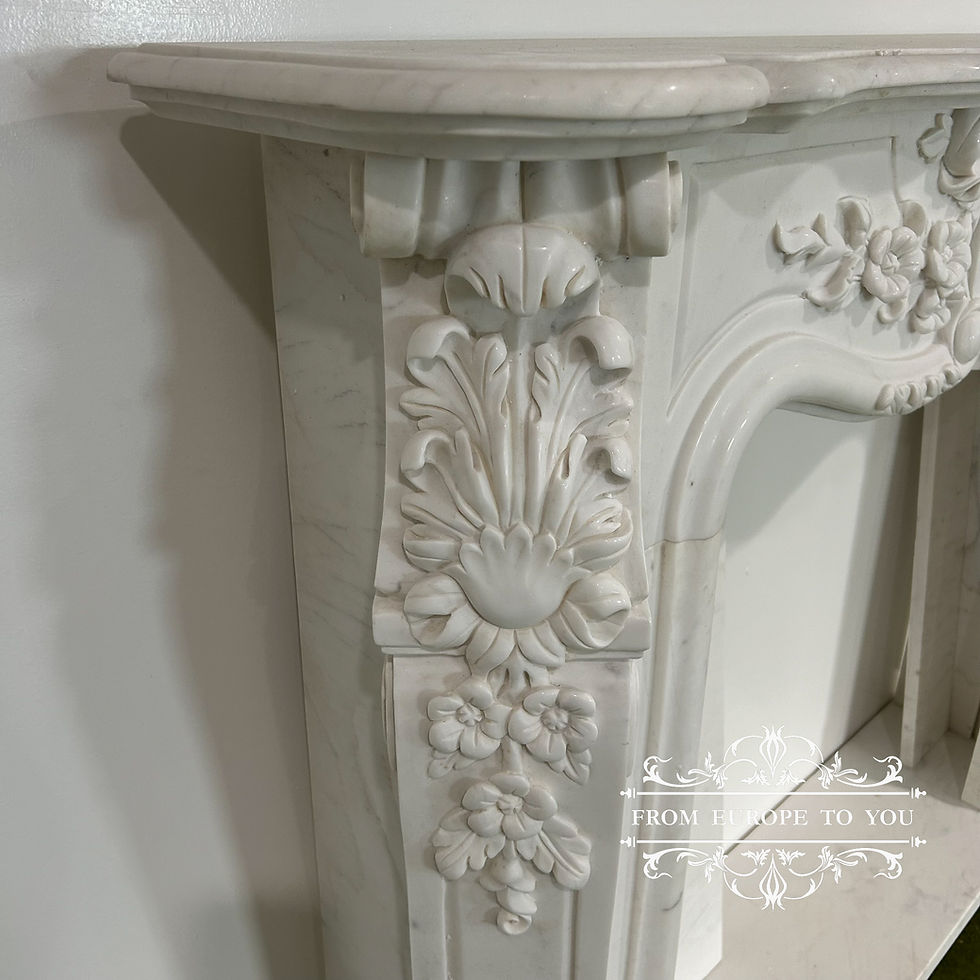 Thumbnail: Carved Marble French Style  Fireplace Mantel
