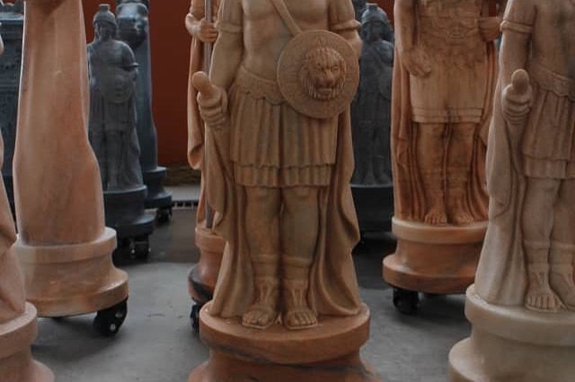 Thumbnail: Carved  Marble Chess Set