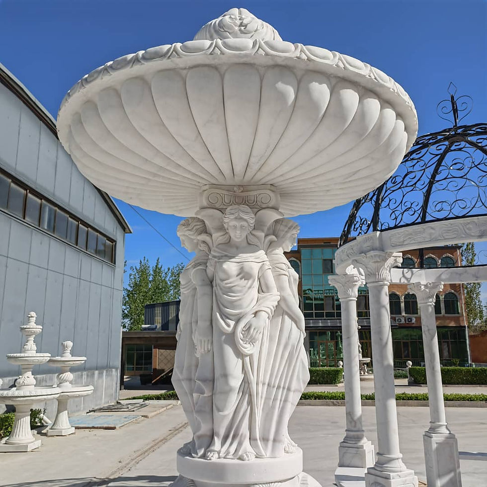 Thumbnail: Hand Carved Marble Figurative Estate Fountain