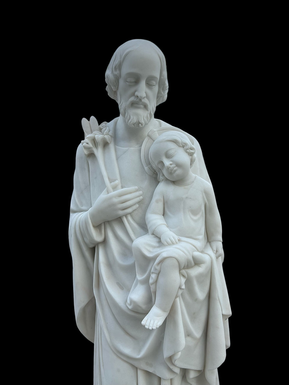 Thumbnail: Carved Marble Saint Joseph Church Statue