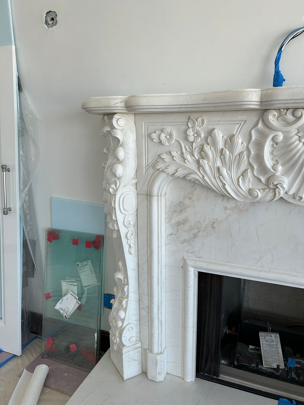 Thumbnail: French Style Marble Fireplace Mantel