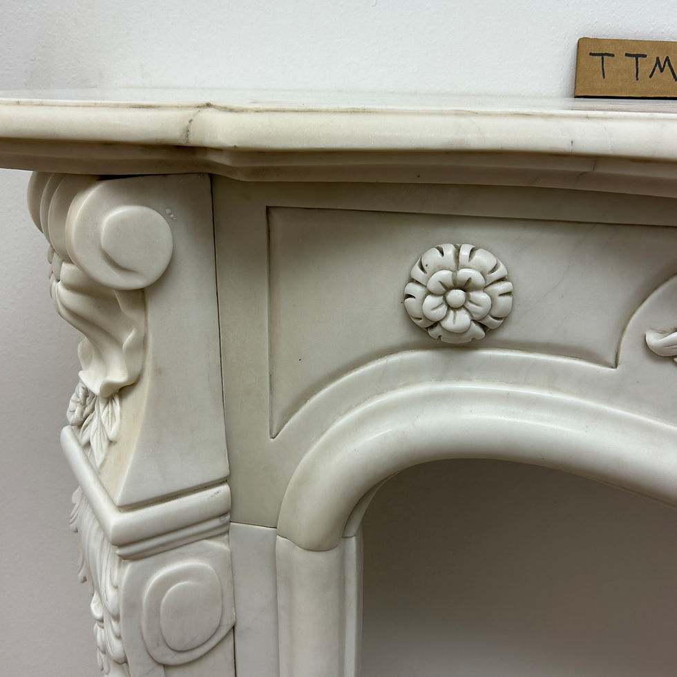 Thumbnail: Hand Carved Marble Fireplace Mantel