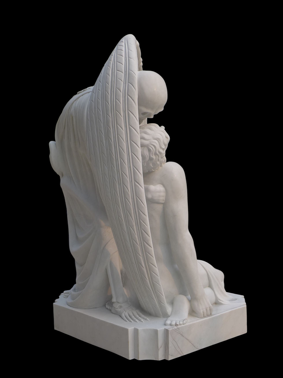 Thumbnail: Hand Carved Marble Kiss of Death Statue