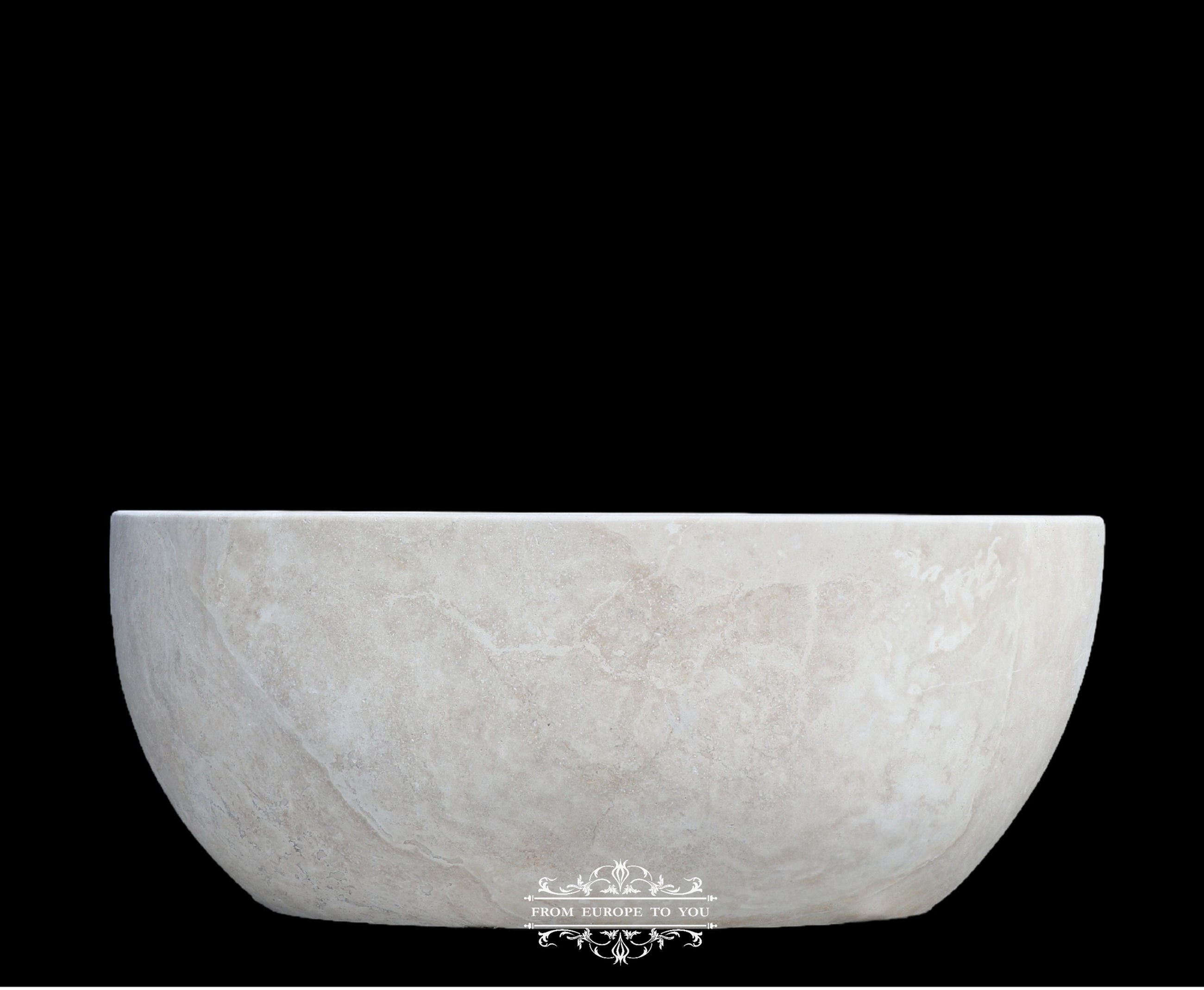 Travertine Designer Carved Stone Bathtub