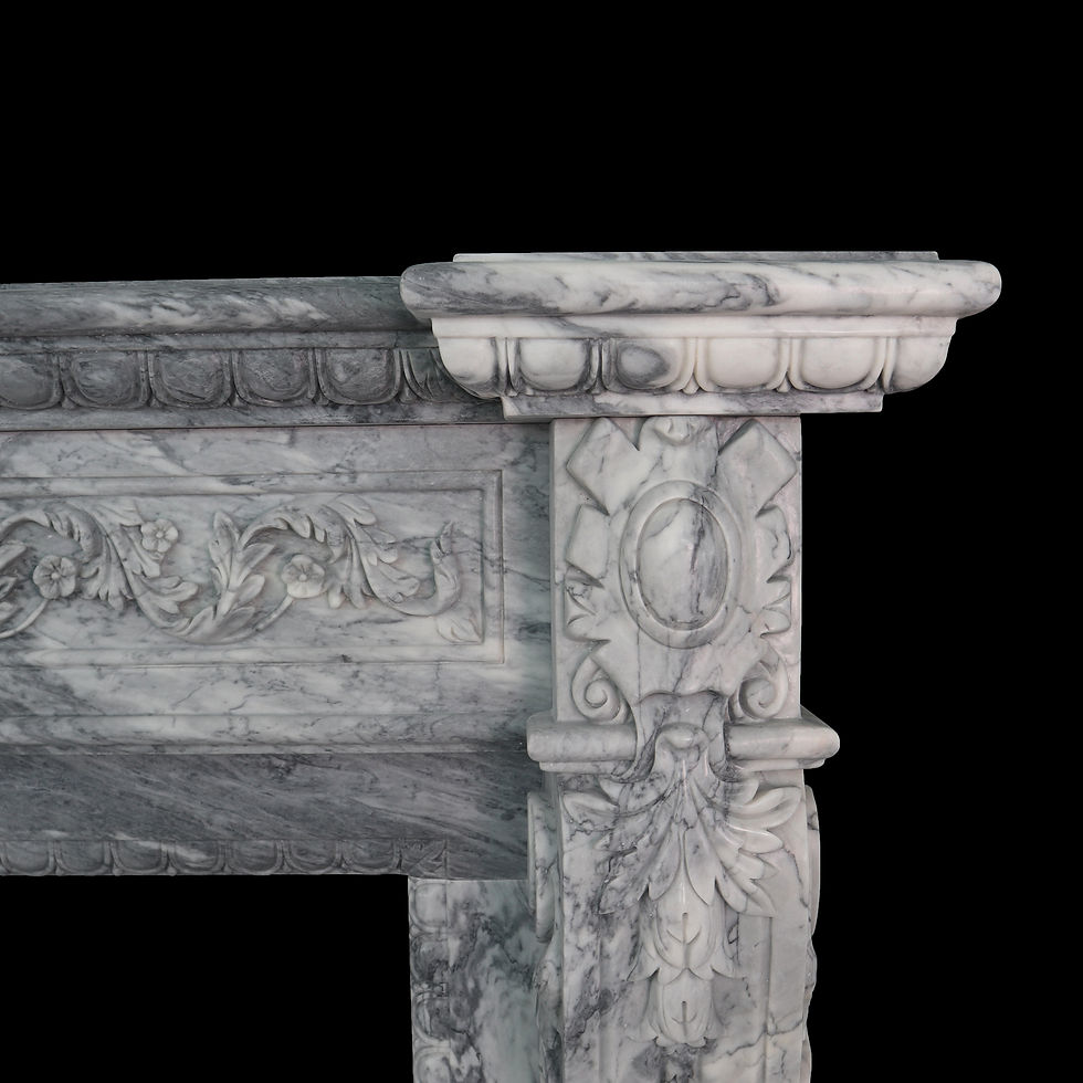 Thumbnail: French Style Designer Marble Fireplace Mantel