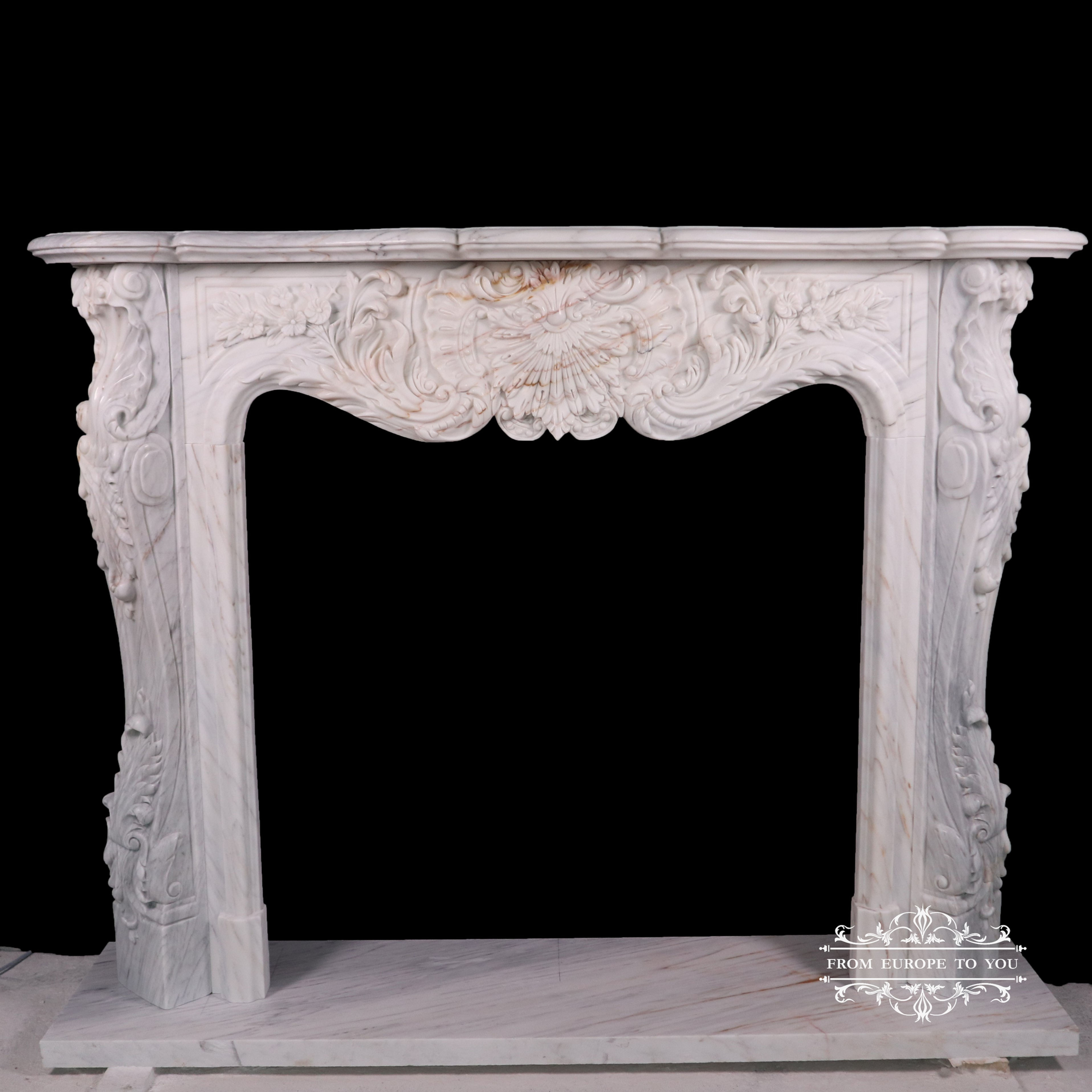 Marble French Style Calacatta Gold  Fireplace Mantel