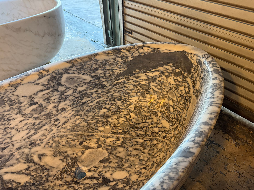 Thumbnail: Carved Designer Exotic Marble Bathtub