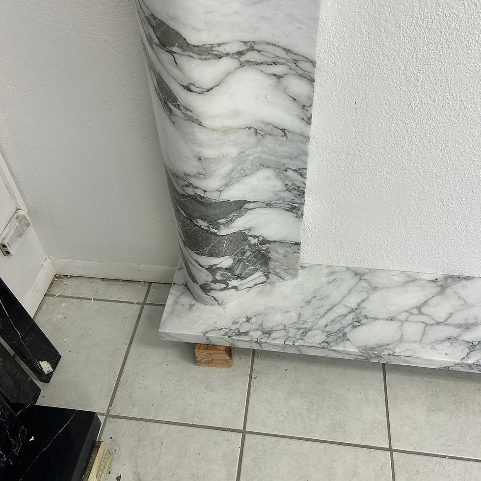 Thumbnail: Mid Century Modern Bolection Style Marble Fireplace