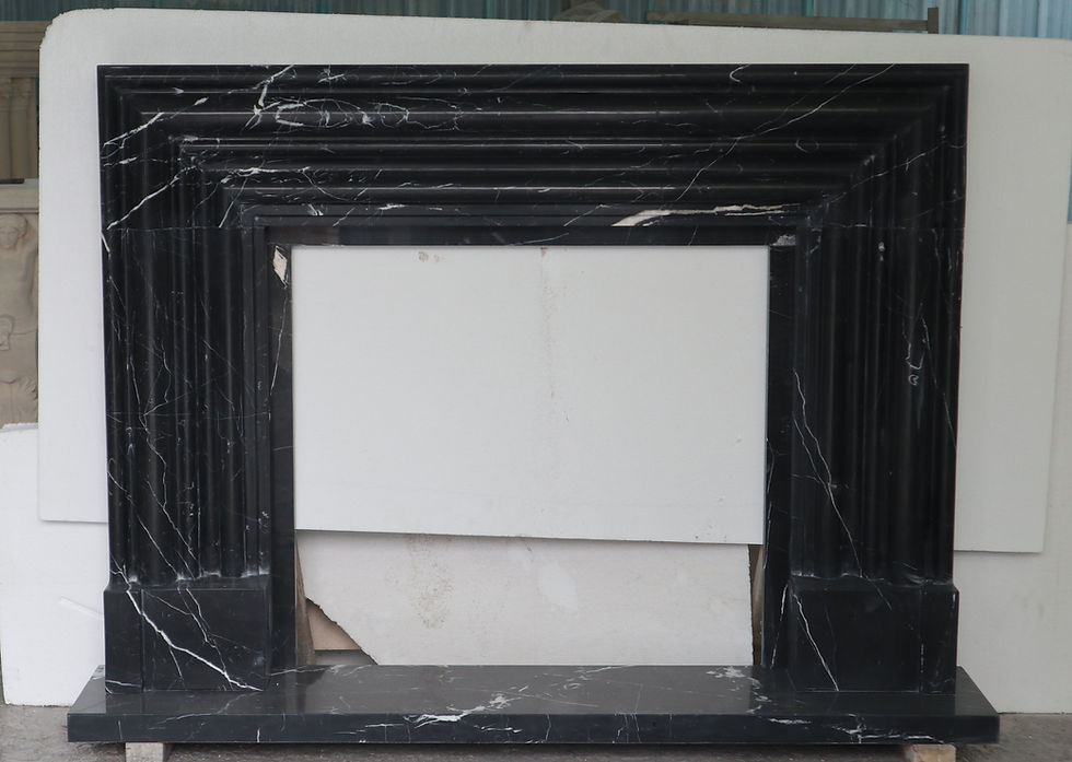Thumbnail: Mid Century Modern Bespoken Nero Fireplace Mantel