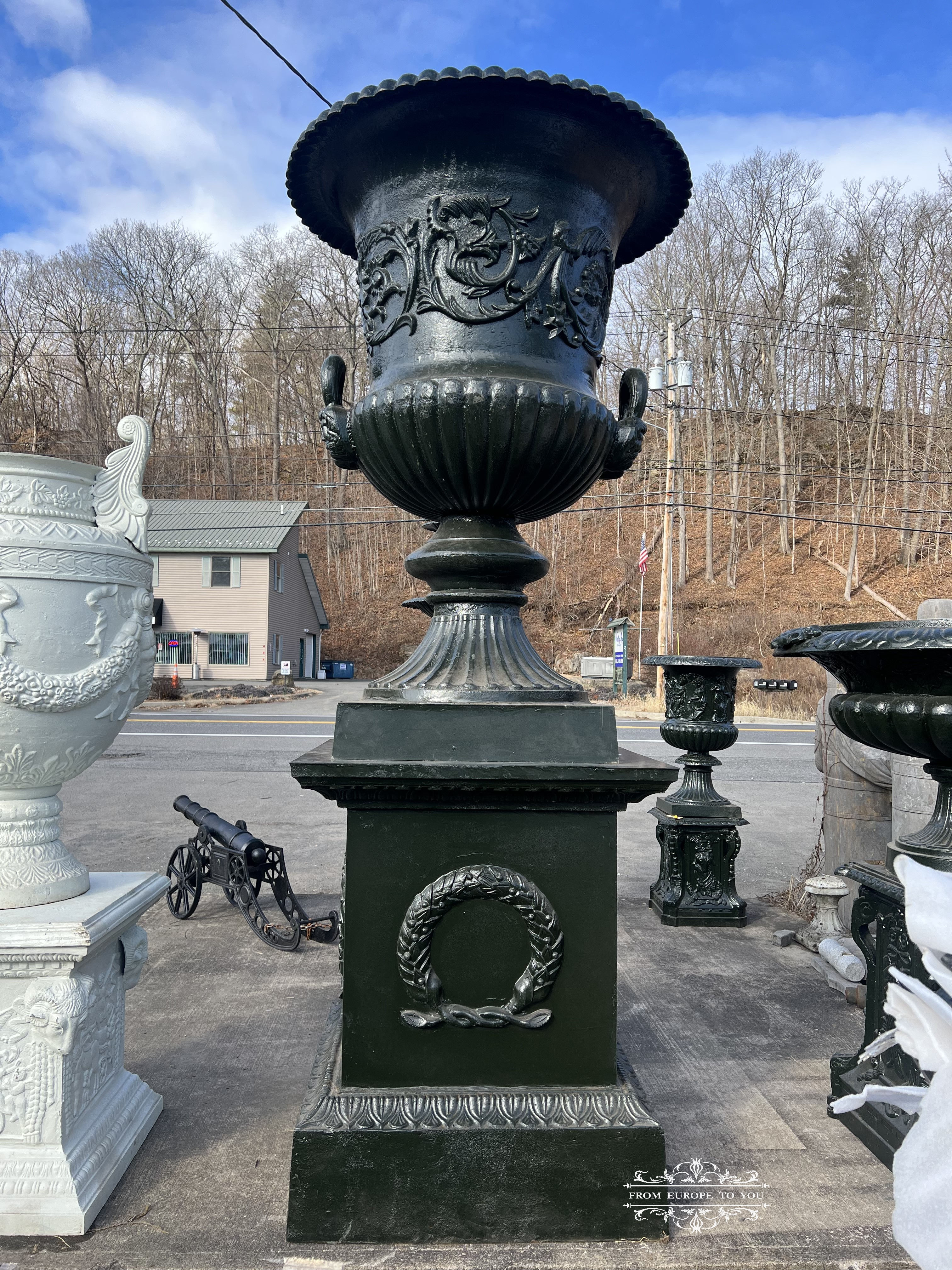 Monumental Cast Iron Estate Urn