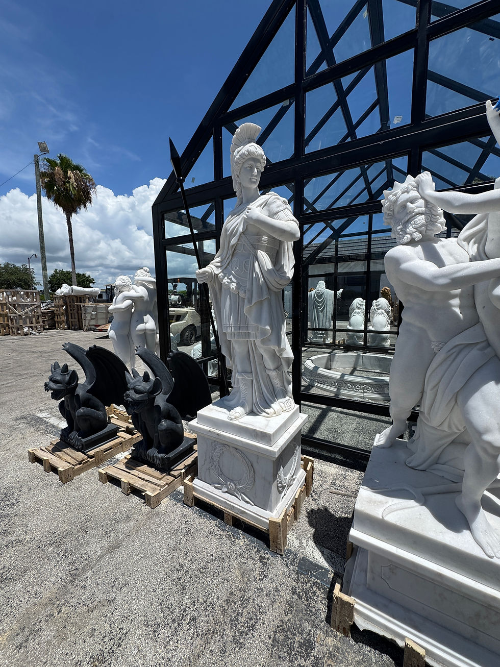 Thumbnail: Marble Carved Roman  Warrior Statue