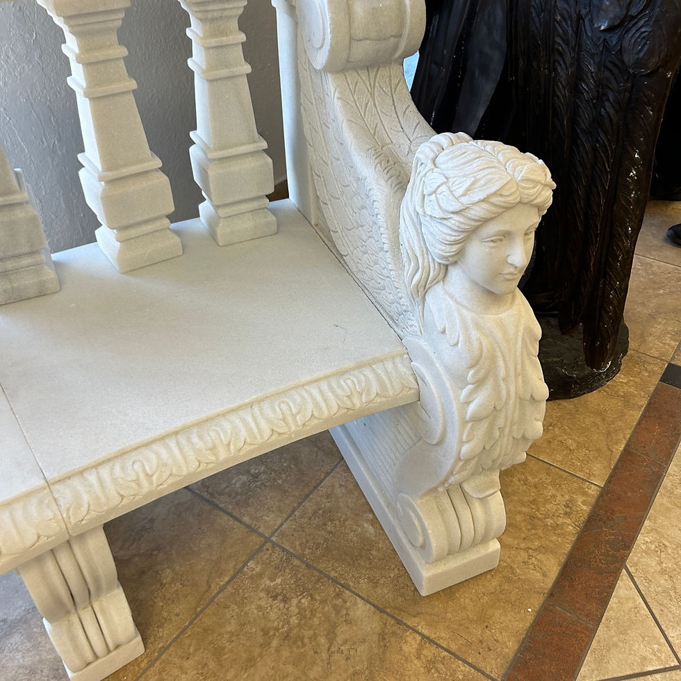 Thumbnail: Carved Marble European Style Figurative Bench